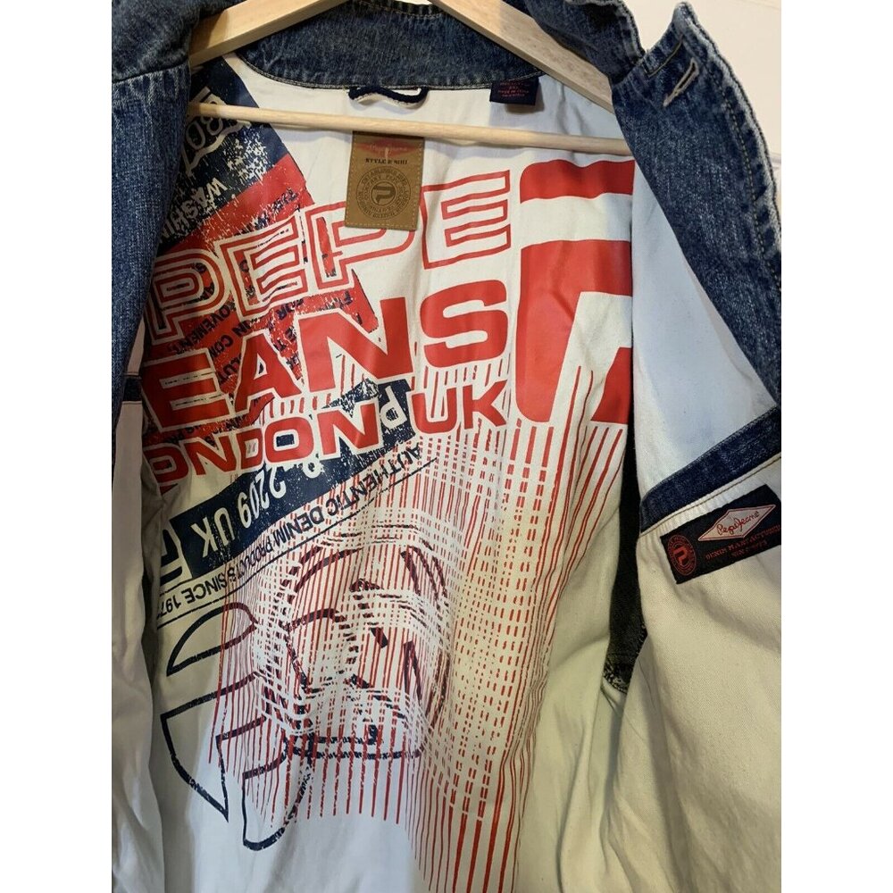 Vintage Pepe‎ Jeans UK London Men’s Sz 3XL Blue Jacket Denim Rare